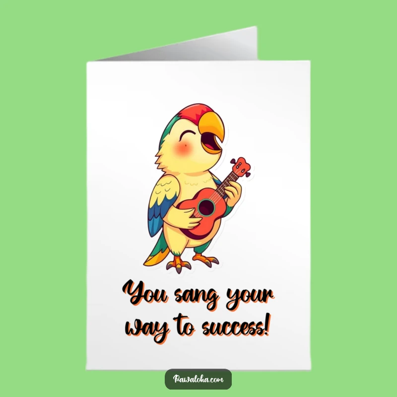 Free Printable Parrot Congratulations Card: Funny Singing Parrot Gift, Downloadable Art