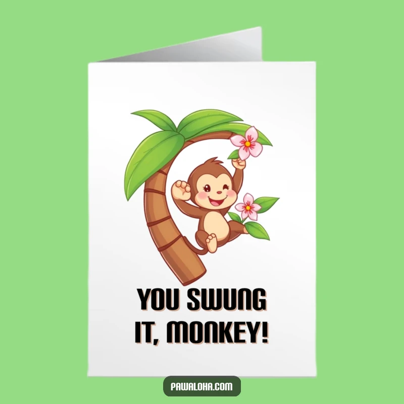 Free Printable Monkey Congratulations Card - Cheeky Downloadable Gift for Your Champ