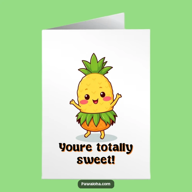 Free Printable Congrats Card: Kawaii Pineapple Party Dance!