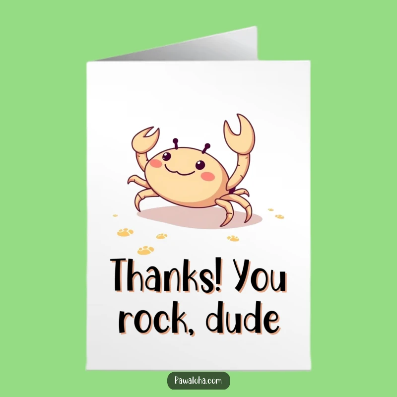 Free Printable Crab Thank You Card - Sideways Thanks Downloadable, Humorous Gift