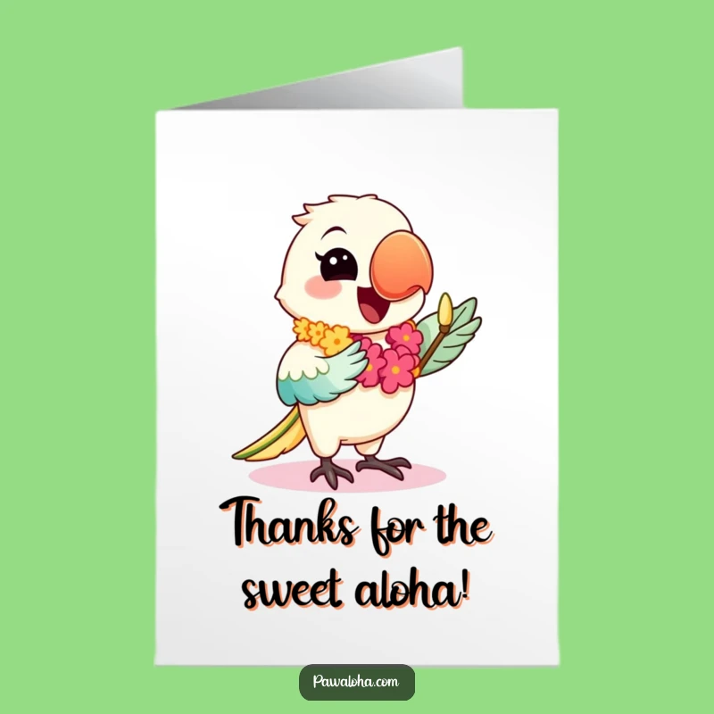 Free Printable Hula Parrot Thank You Card - Cheerful Downloadable Gift for Appreciation