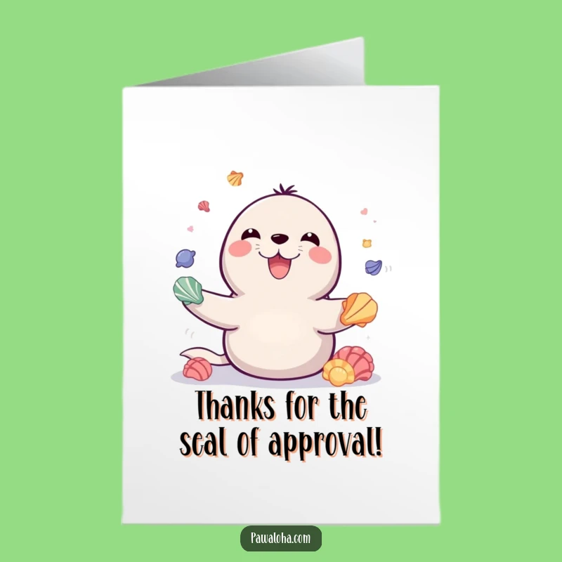 Free Printable Juggling Seal Thank You Card - Fun Downloadable Gratitude