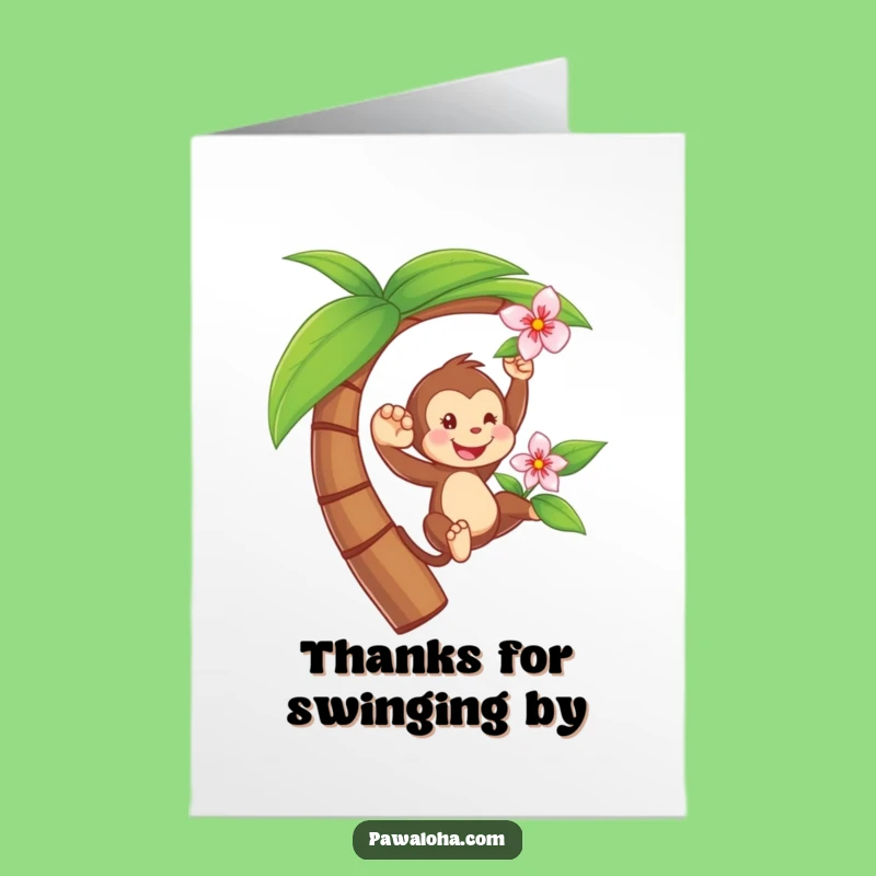 Free Printable Monkey Thank You Card - Playful Downloadable Gift for Gratitude