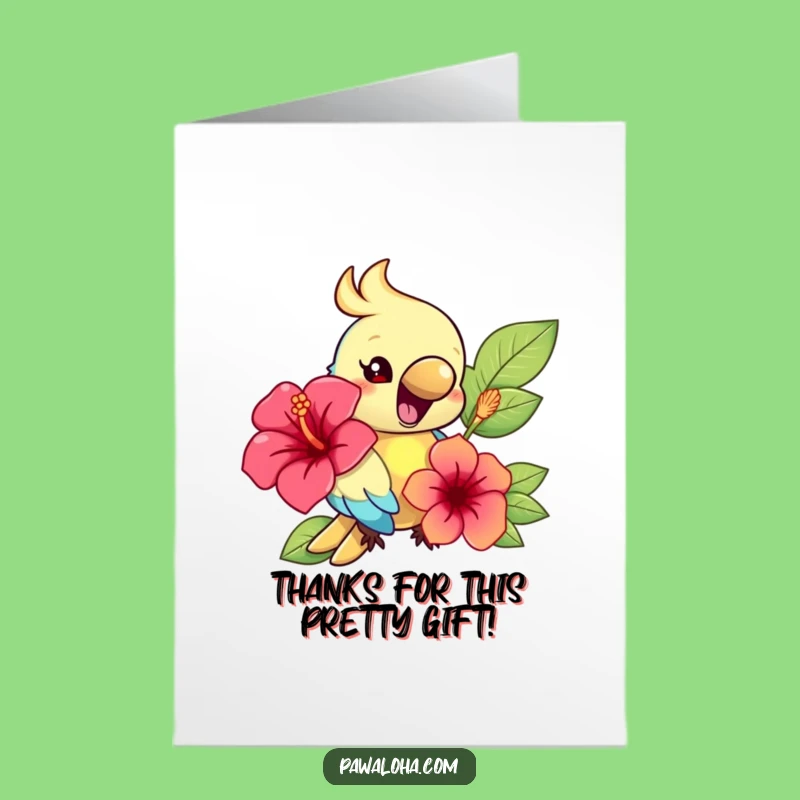 Free Printable Parrot Thank You Card: Flower of Gratitude