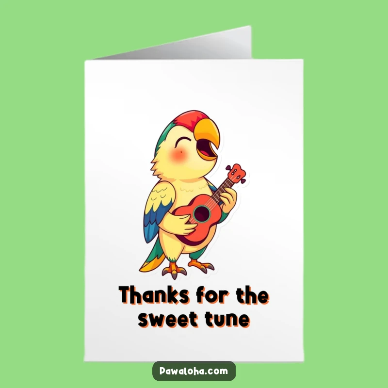 Free Printable Parrot Thank You Card: Funny Singing Parrot Gift, Print at Home