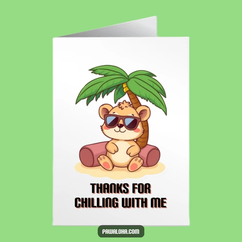 Free Printable Thank You Card Cool Animal Sunglasses Palm Tree Download
