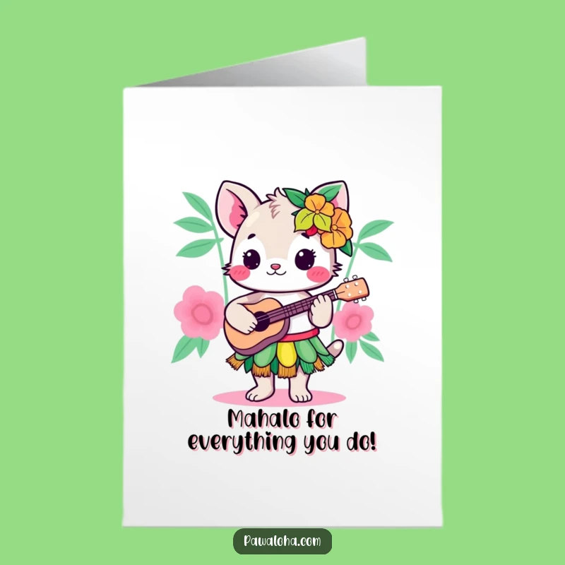 Free Printable Thank You Card: Funny Hula Animal Gratitude Downloadable Gift