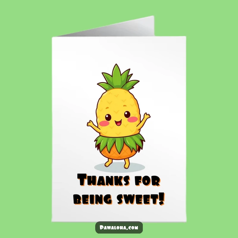 Free Printable Thank You Card: Kawaii Pineapple Aloha!