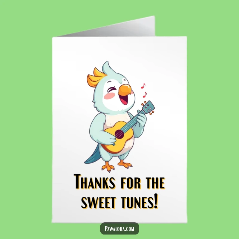 Free Printable Thank You Card: Parrot's Song of Thanks - Print at Home Downloadable!
