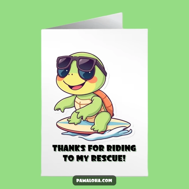 Free Printable Thank You Surfing Turtle Card - Funny Thanks Cool Downloadable
