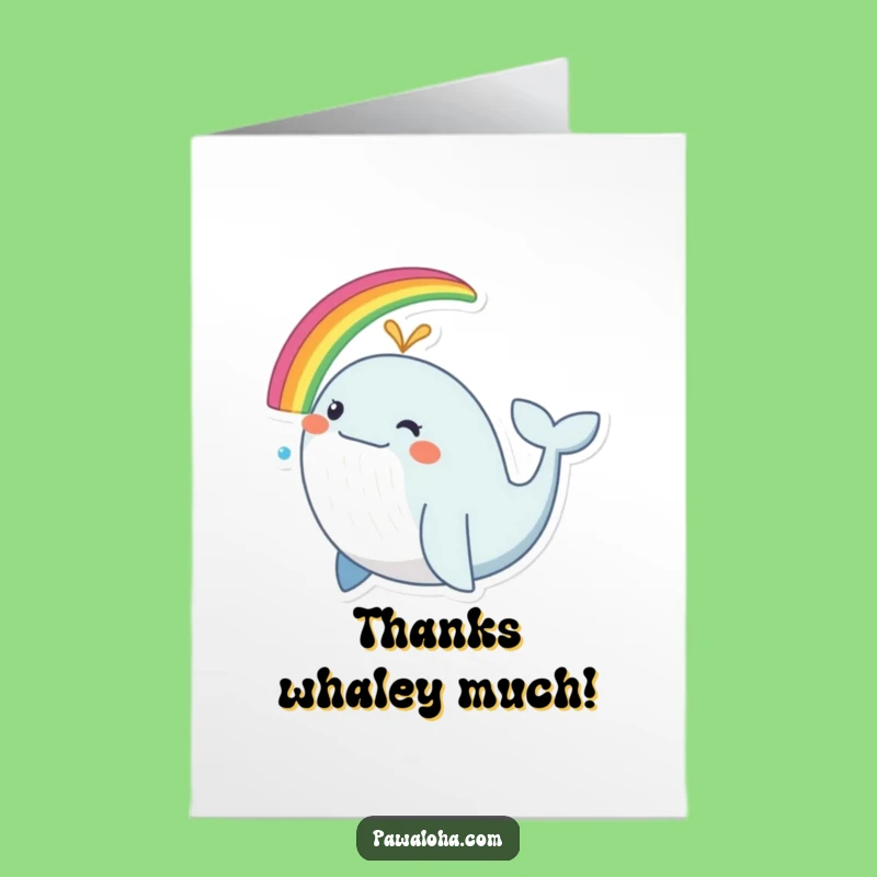 Free Printable Thank You Whale Card: Funny Downloadable for Expressing Gratitude with Humor