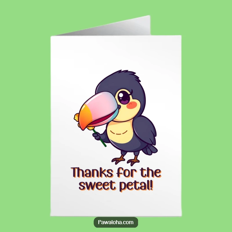 Free Printable Toucan Thank You Card: Funny Tropical Bird Downloadable Greeting, Colorful Beak Gift!