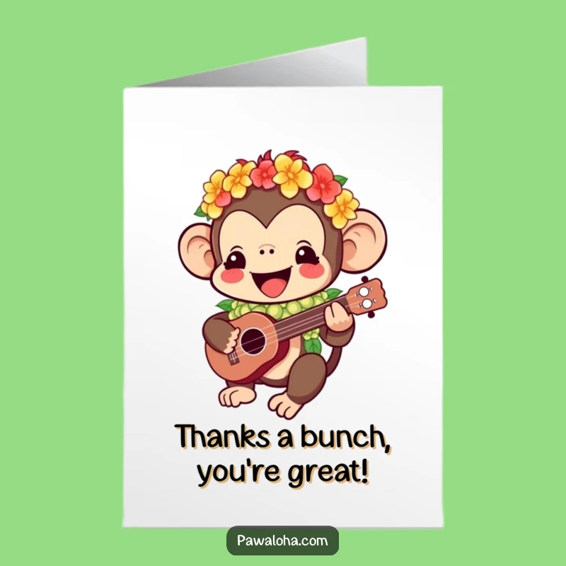 Free Printable Kawaii Monkey Thank You Card - Thanks For The Good Times Funny Downloadable!