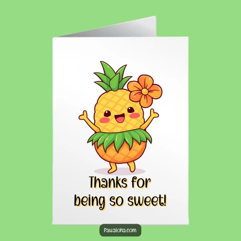 Free Printable Thank You Pineapple Card - Funny Tropical Appreciation Downloadable