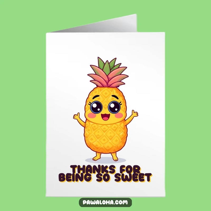 Free Printable Thank You Card Pineapple Samba Googly Eyes Funny Downloadable Gift