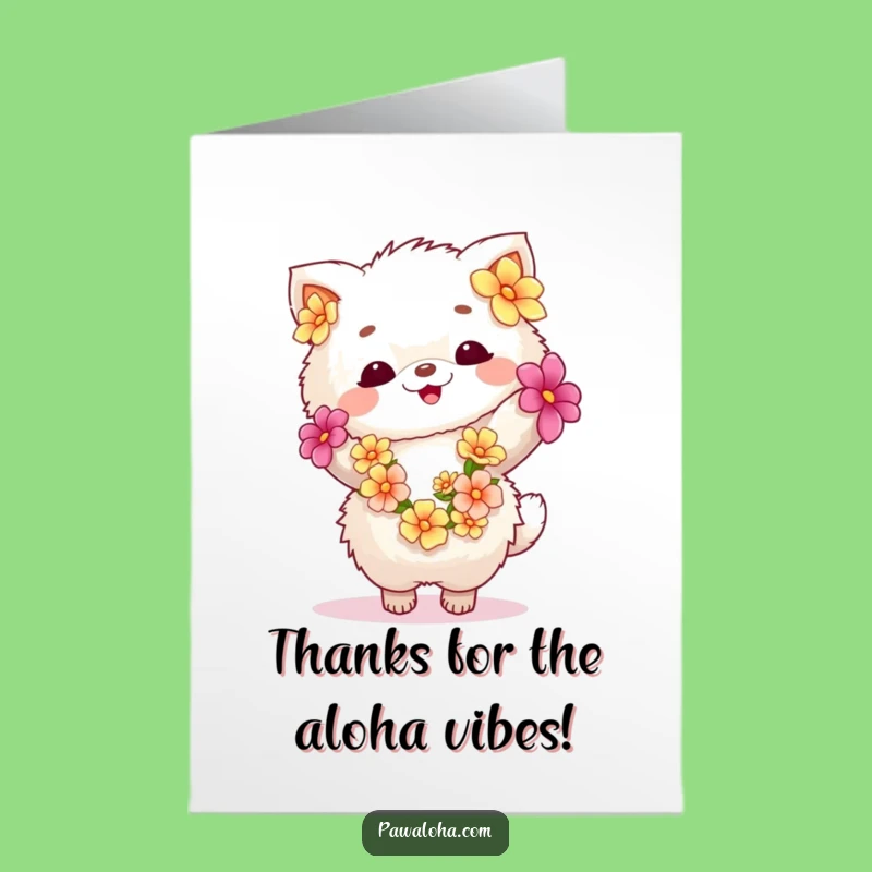 Free Printable Thank You Card Fluffy Animal Lei Dancer Grateful Appreciation Download