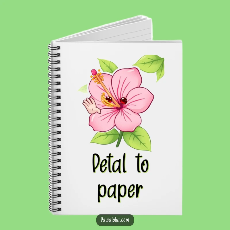 Funny Hibiscus Flower Notebook: Adorable Waving Character Journal Gift