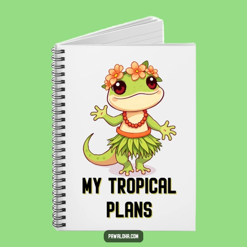Funny Hula Gecko Notebook: Jot Down Ideas with Tropical Flair