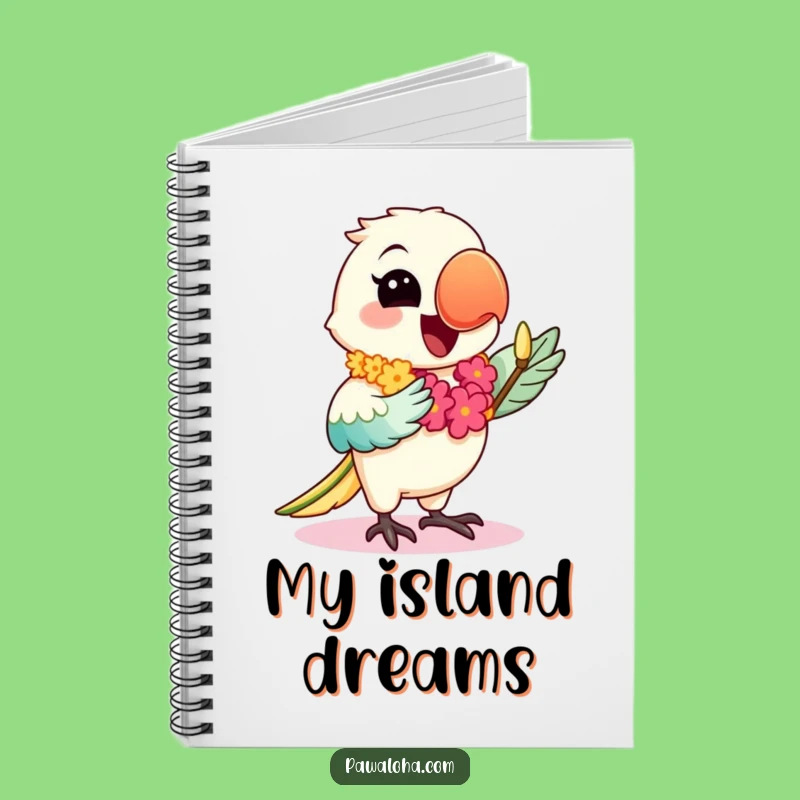Funny Hula Parrot Notebook - Kawaii Tropical Journal Gift