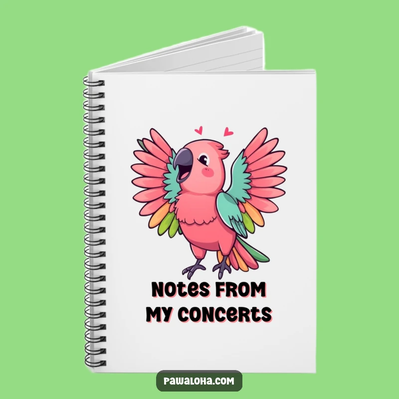 Funny Parrot Notebook, Vibrant Singing Bird Journal, Perfect Cheerful Gift