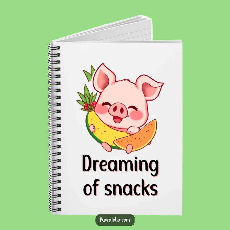 Funny Pig Journal: Happy Swine Jotting Ideas with Tropical Fruit, Lined Funny Gift Notebook