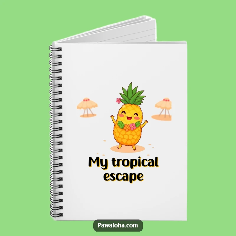 Funny Pineapple Hula Dancer Notebook - Tropical Journal Gift!