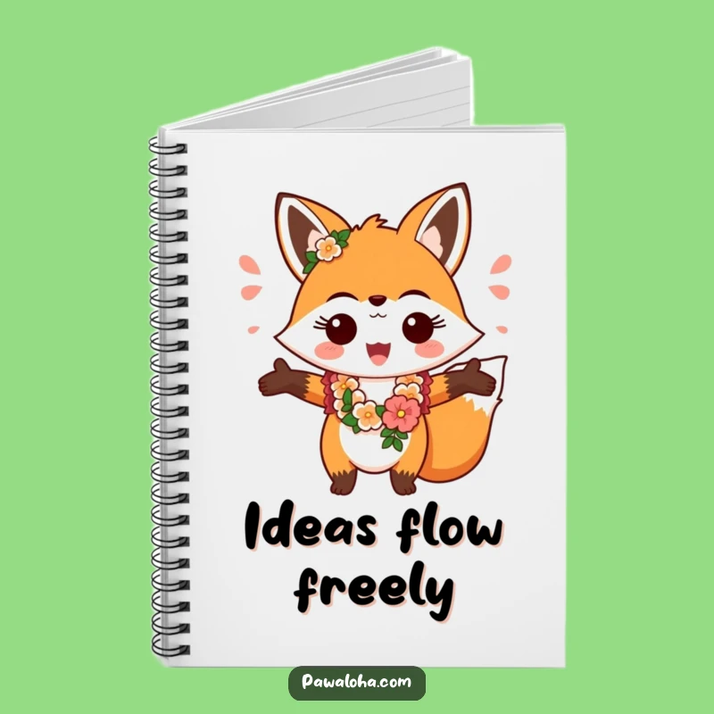 Funny Fox Aloha Notebook: Cheerful Journal for Ideas Gift