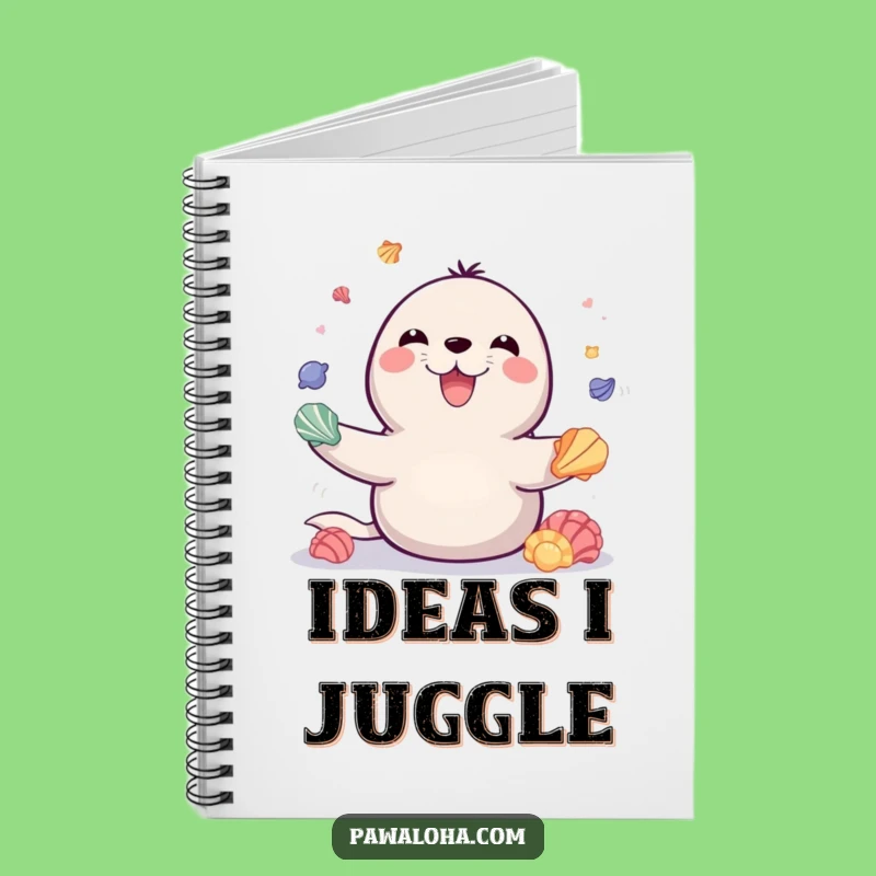 Funny Juggling Seal Notebook - Playful Marine Journal Gift!