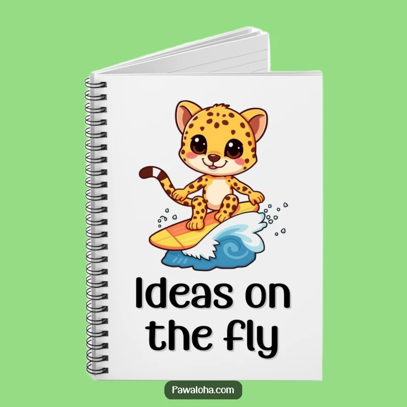 Funny Cheetah Surf Notebook: Jot Down Waves of Ideas, Your Lined Funny Gift Journal