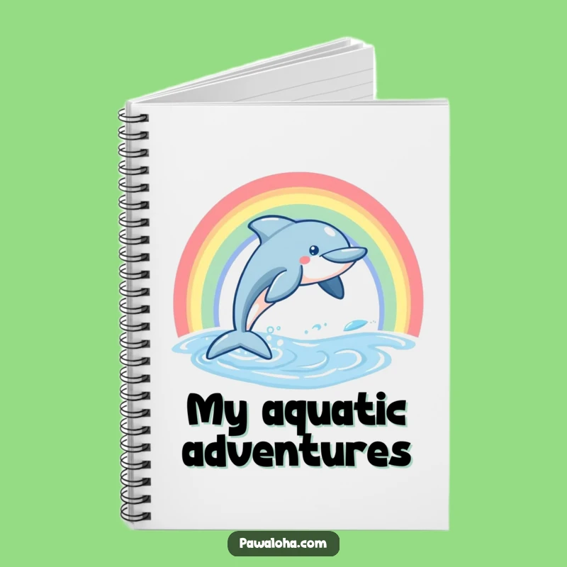 Funny Dolphin Notebook, Leaping Rainbow Ocean Journal, Perfect Joyful Gift