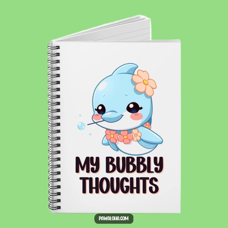 Funny Dolphin Lei Notebook: Jot down ideas with a curious dolphin, a perfect tropical funny gift for writers.