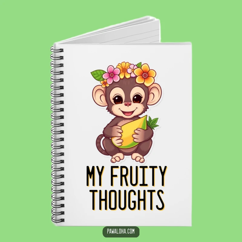 Funny Monkey Flower Crown Notebook - Charming Tropical Journal Gift!