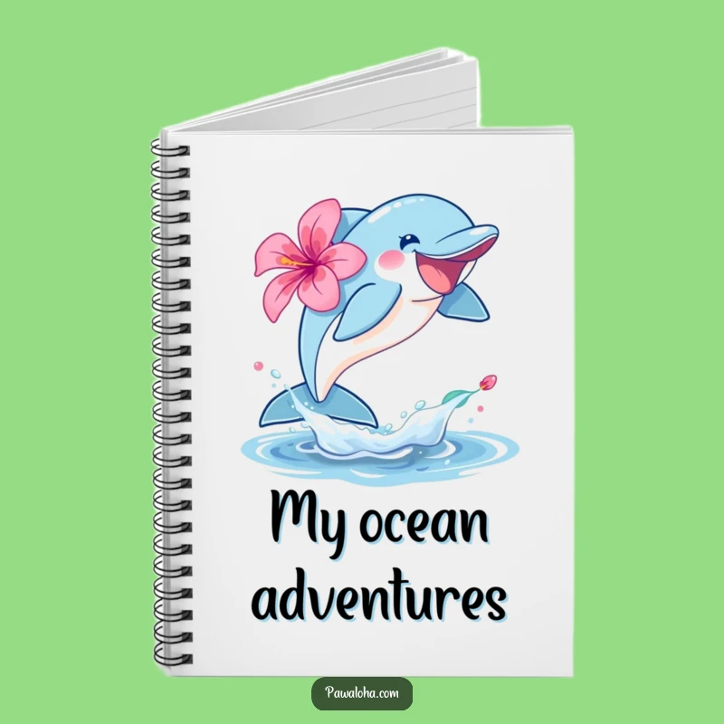 Funny Dolphin Hibiscus Notebook: Joyful Notes, Perfect Marine Gift