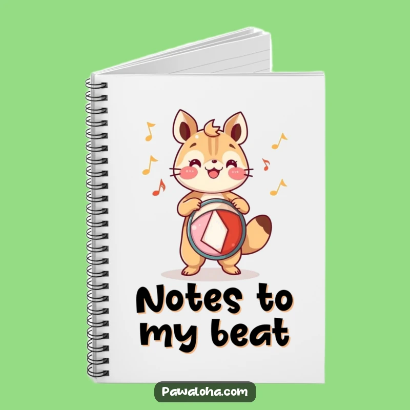 Funny Festive Drum Animal Notebook - Journal Your Rhythms Gift