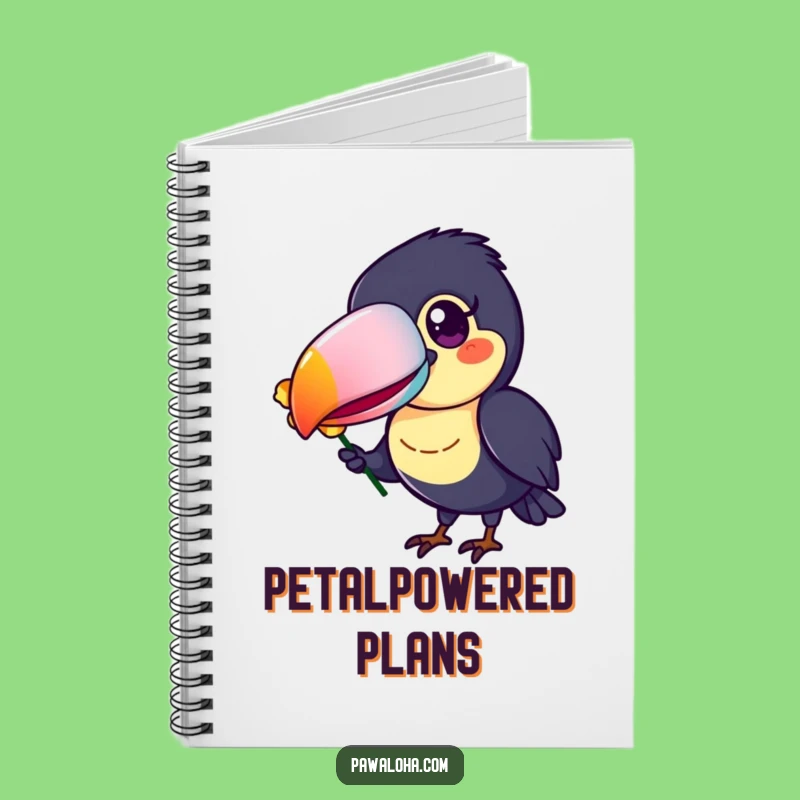 Funny Toucan Notebook, Colorful Beak Flower Offering Journal, Perfect Cheerful Gift