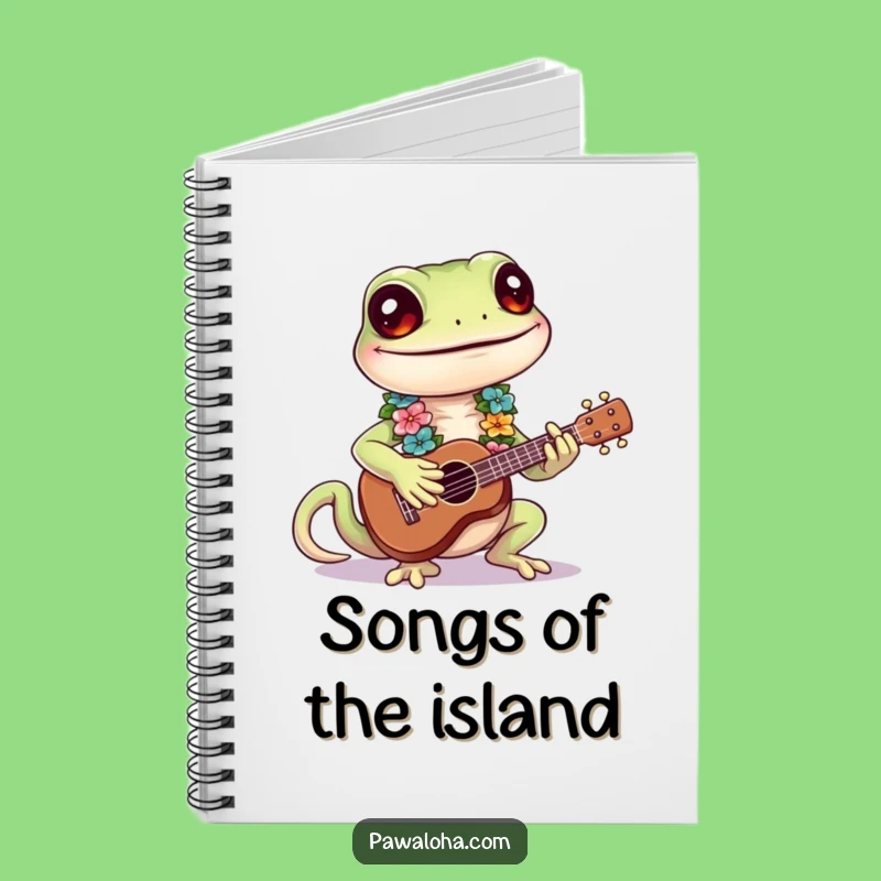 Funny Gecko Ukulele Jam Notebook - Journal for Happy Thoughts & Gecko Lovers