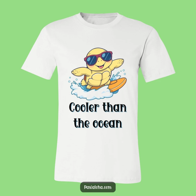 Funny Surfing Sea Turtle T-Shirt - Cool Sunglasses Gift for Beach Bums!