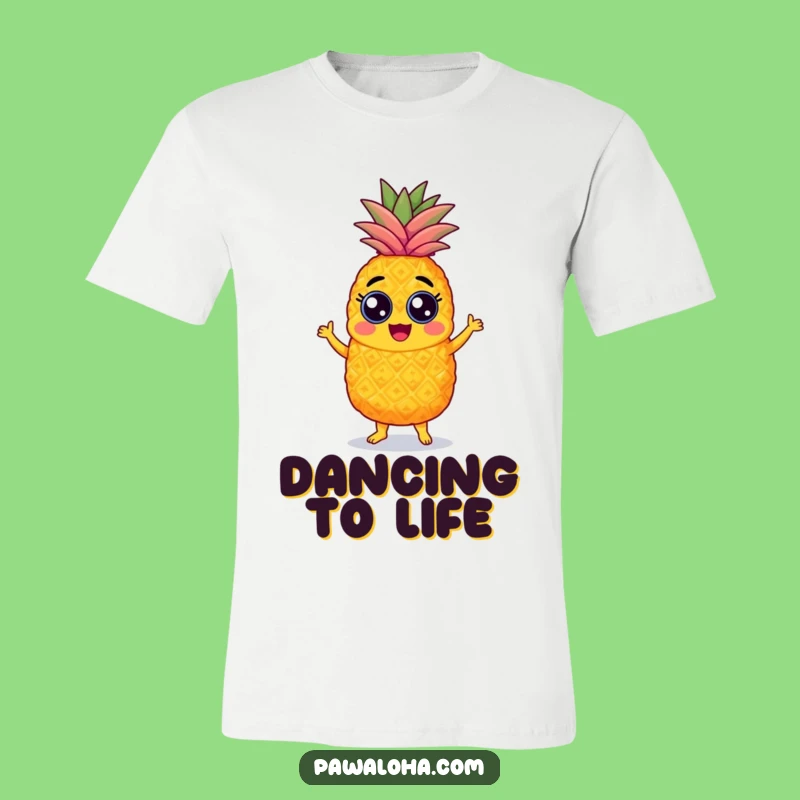 Funny Pineapple Samba T-Shirt: Googly-eyed fruit dancing, a hilarious and tropical funny gift for party lovers.