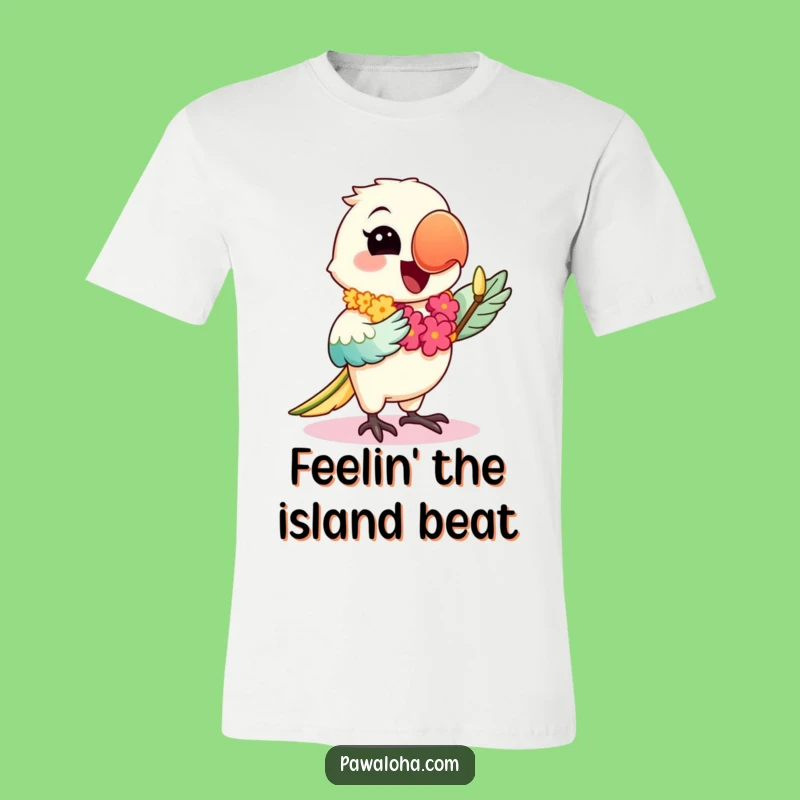 Funny Kawaii Parrot Hula T-Shirt - Happy Tropical Dancer Tee