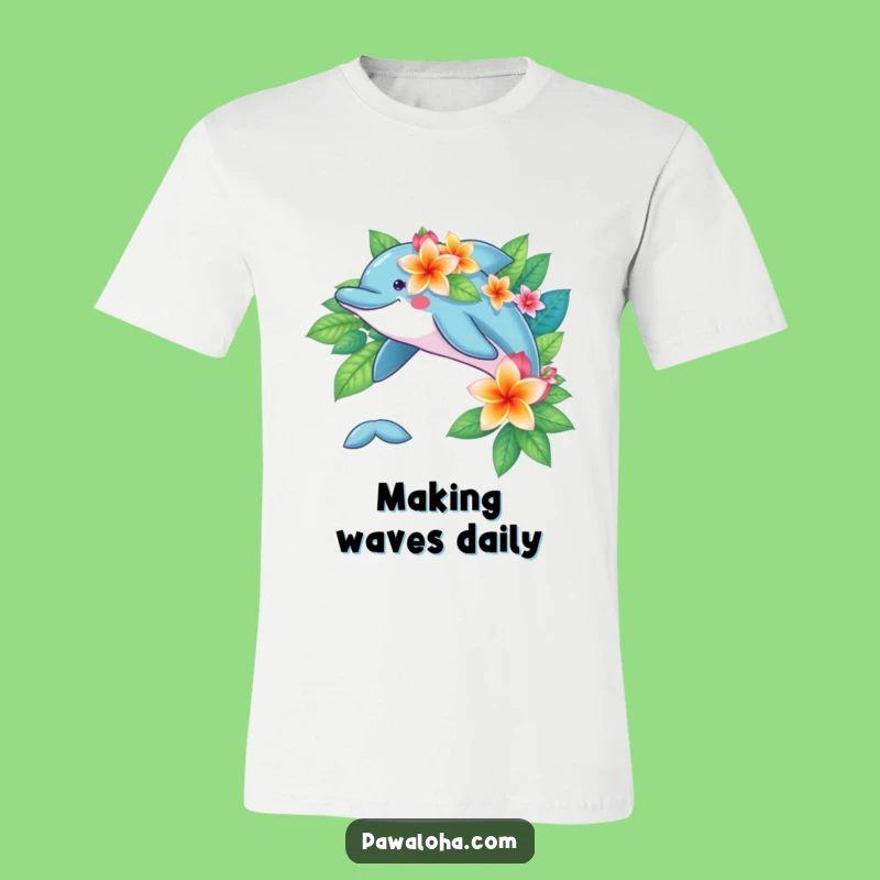 Funny Dolphin Flower T-Shirt: Playful Tropical Ocean Apparel Gift