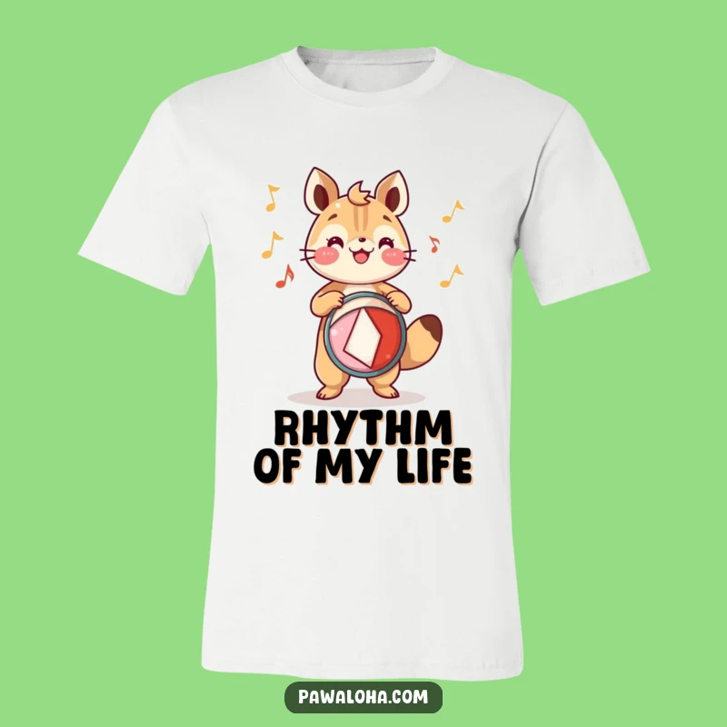 Funny Festive Drum Animal T-Shirt - Rhythmic Fun & Gift