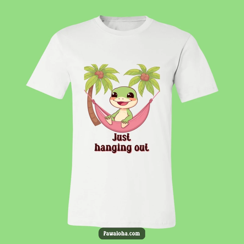 Funny Gecko Hammock T-Shirt: Hilarious Tropical Lounge Wear Gift