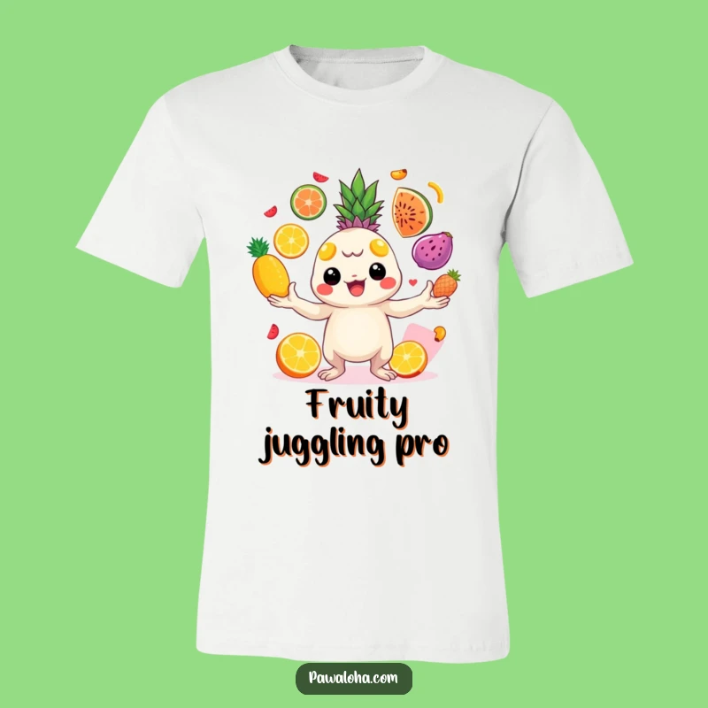 Funny Juggling Creature T-Shirt - Tropical Fruit & Energy Tee