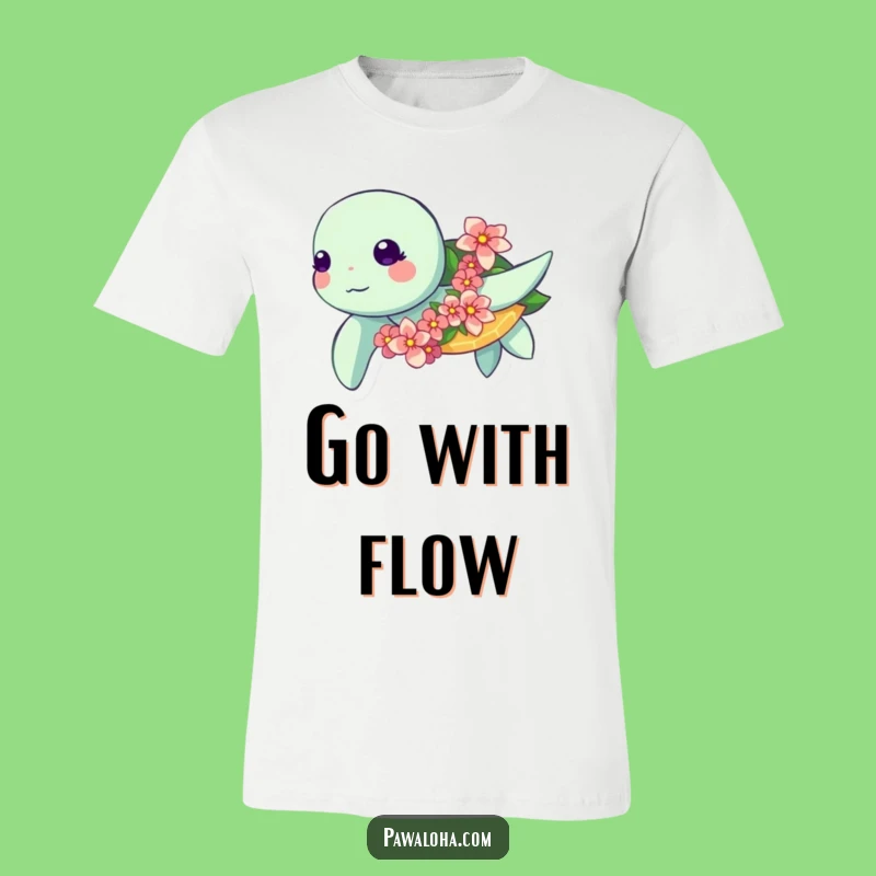 Funny Kawaii Turtle T-Shirt: Ocean Swimmer Flower Tee - Adorable Gift