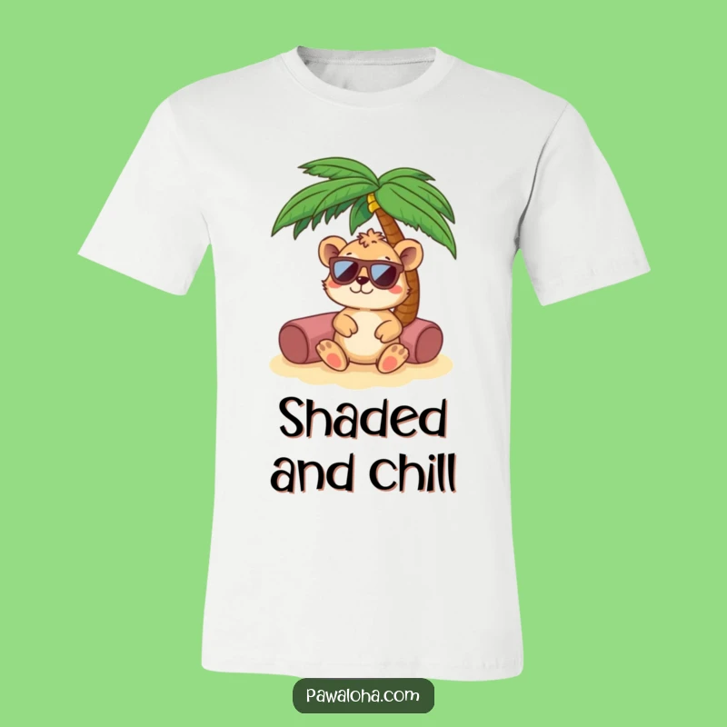 Funny Relaxing Animal T-Shirt - Sunglasses & Palm Tree Tee