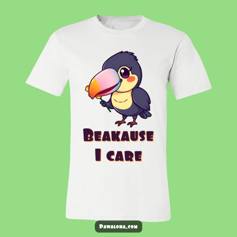 Funny Toucan T-Shirt, Colorful Beak Flower Offering Tee, Perfect Cheerful Gift