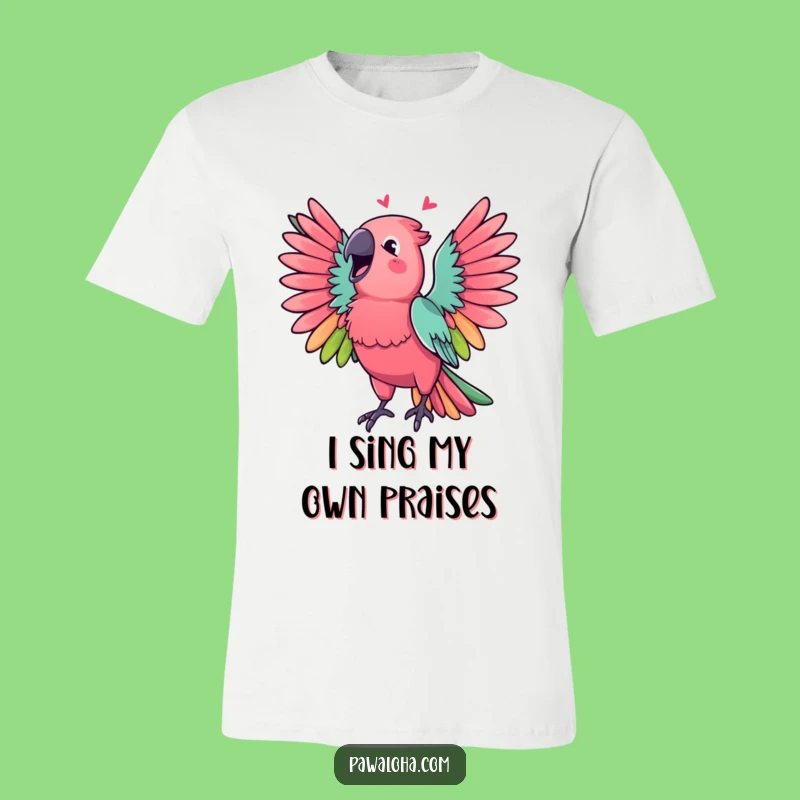 Funny Parrot T-Shirt, Vibrant Singing Bird Graphic Tee, Perfect Cheerful Gift