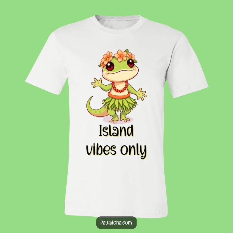 Funny Hula Gecko T-Shirt: Island Vibes and Tropical Smiles
