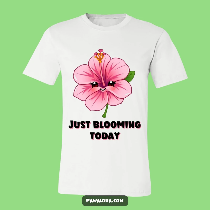 Funny Hibiscus Bloom T-Shirt: Wear a Sweet Smile, Perfect for Summer Gifts