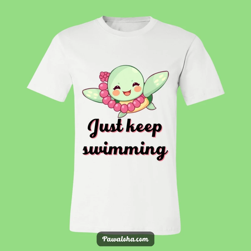 Funny Sea Turtle Lei T-Shirt: Joyful Ocean Character for Casual Fun